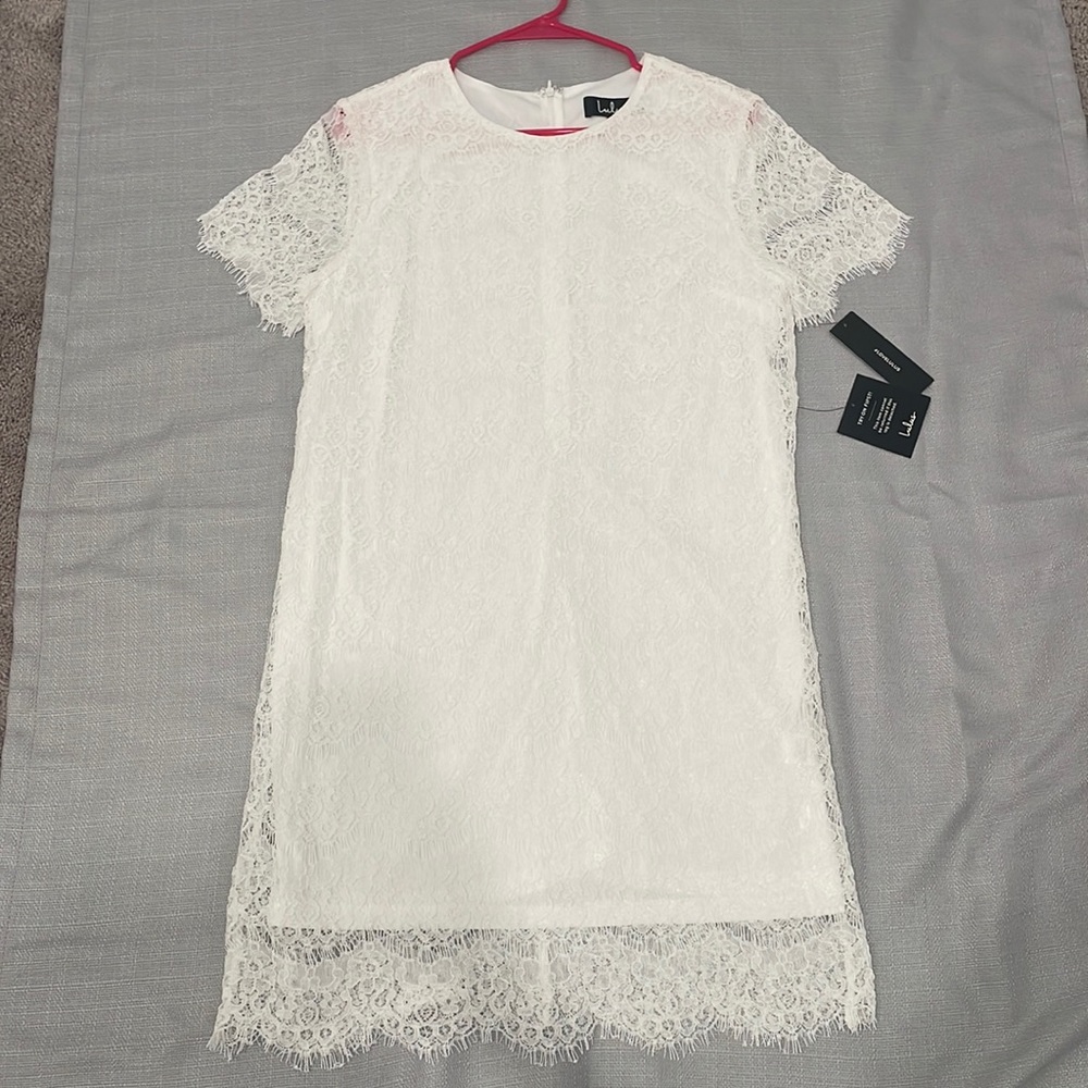 Lulus white lace dress